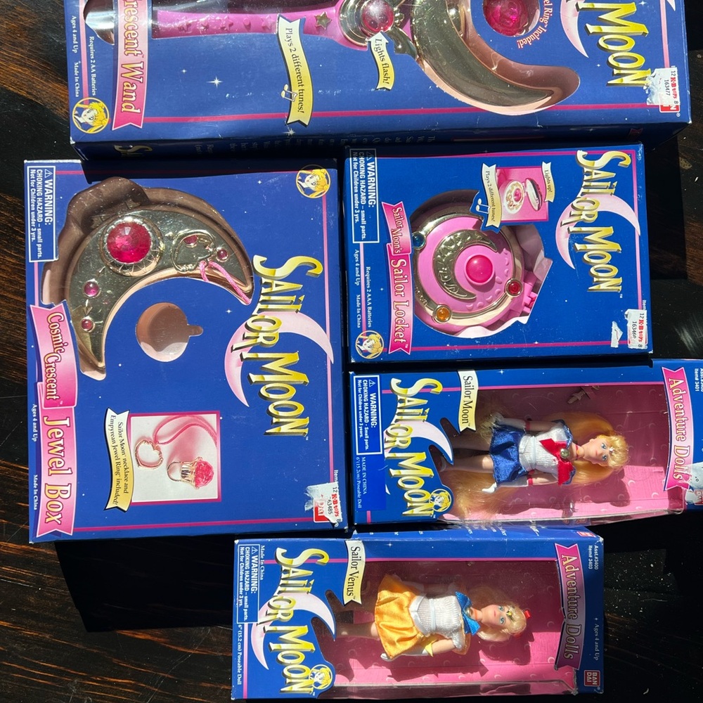 Sailor Moon Wand , locket, jewel box and Doll Collection